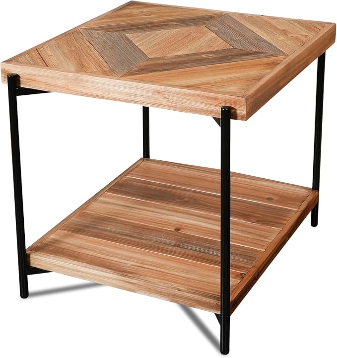 CONSDAN StoneCreek Solid Fir Wood Side Table by CONSDAN