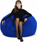 Beanbag Chair Cover for Adults Kids Comfy Fluffy Round Beanbag Lazy Sofa Cover by FunnyFurnitureforYourHous