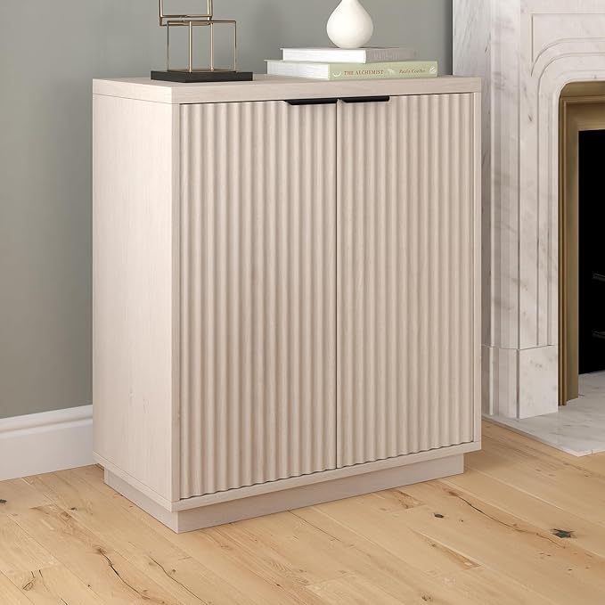 Henn&Hart 28" Wide Rectangular Accent Cabinet in Alder White, - Image 3