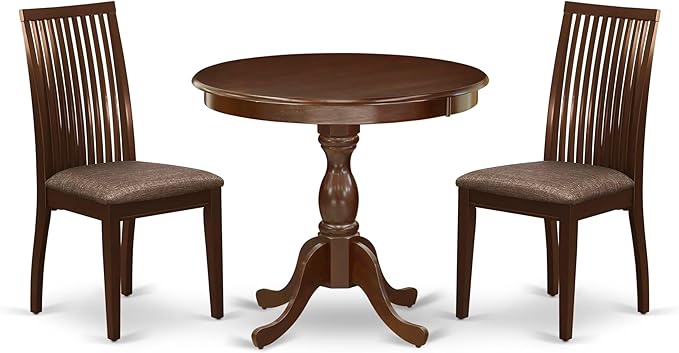 East West Furniture AMIP3-MAH-C 3 Piece Kitchen Table & Chairs Set Contains a by EastWestFurniture