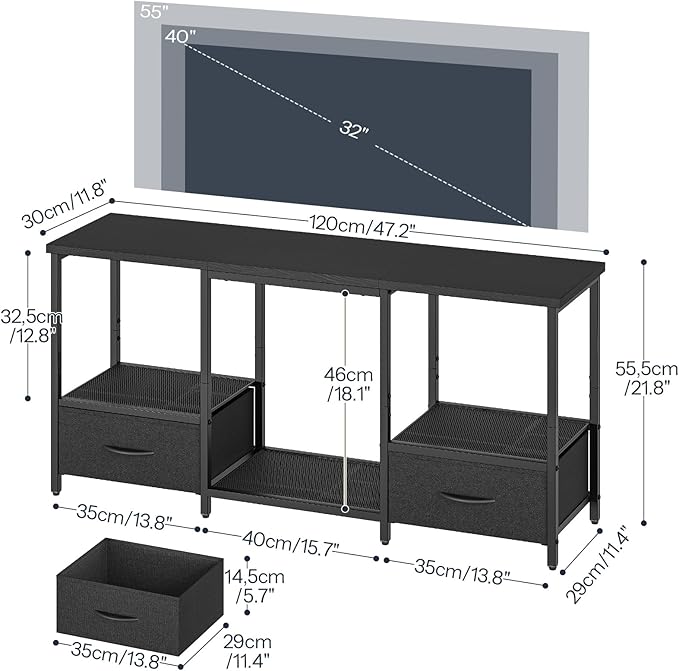 HOOBRO LED TV Stand with Storage, LED Entertainment Center with Open Shelves - Image 4