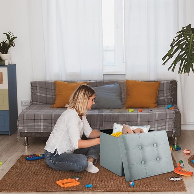 Ottoman Storage Ottoman Foot Rest Stool Foldable Bench - Image 2
