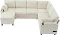 Eafurn Oversized U Shaped Sectional Sleeper Sofabed Pull Out Couch Bed by Unknown