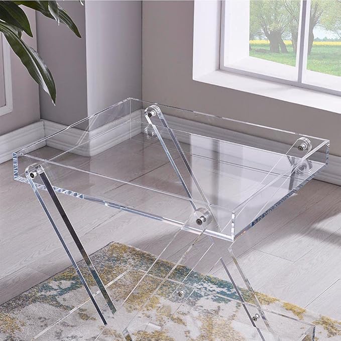 LIKENOW Furniture Acrylic Rectangular Tray Table - Image 4
