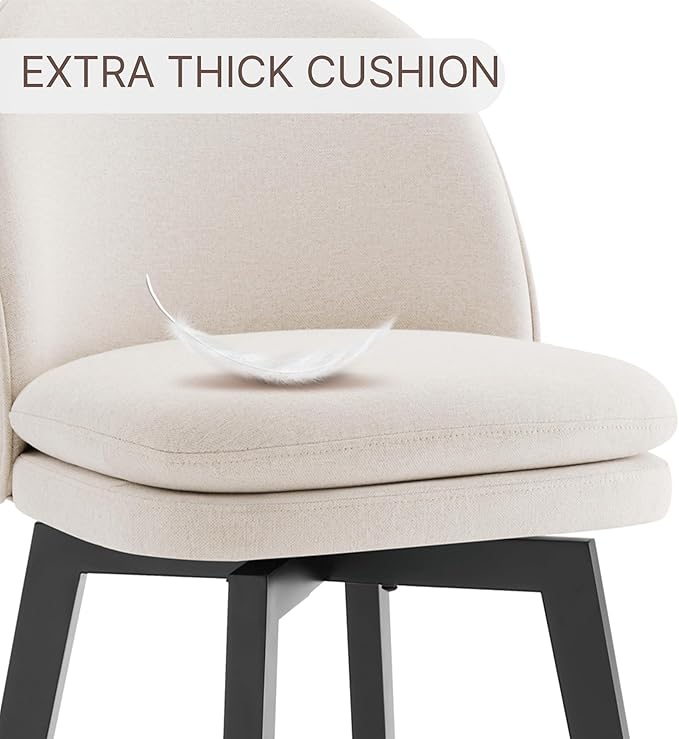 Counter Height Barstools 26 inch Upholstered Swivel Bar Stools - Image 7