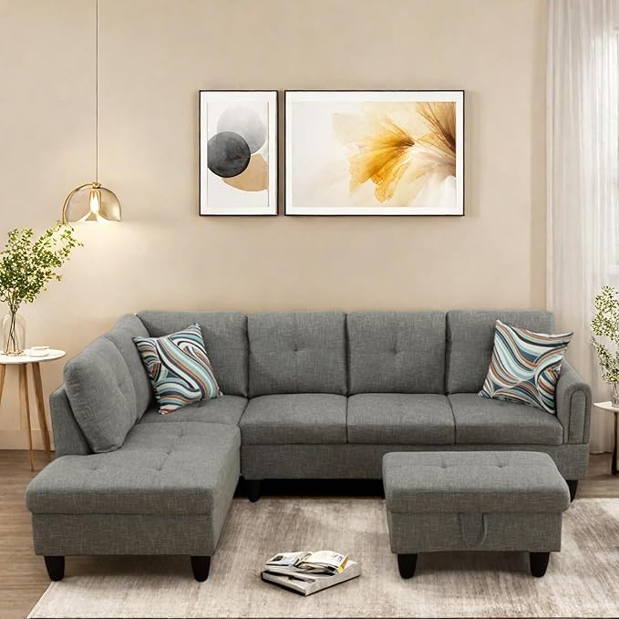 L Shaped Sectional Couches, Lounge Modular Sectional Sofa by FONTOI