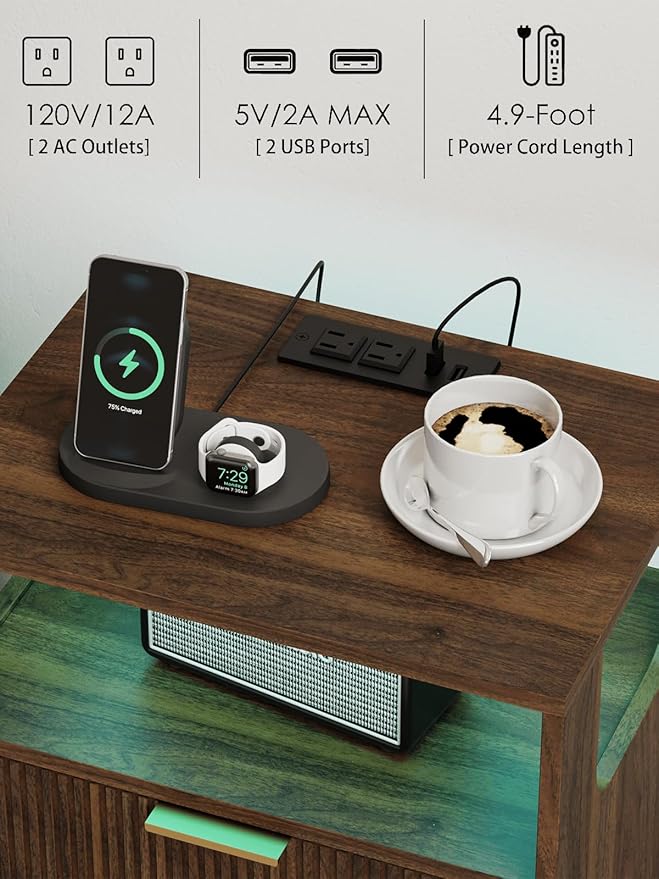 Nightstand, Modern Bedside Table - Image 5