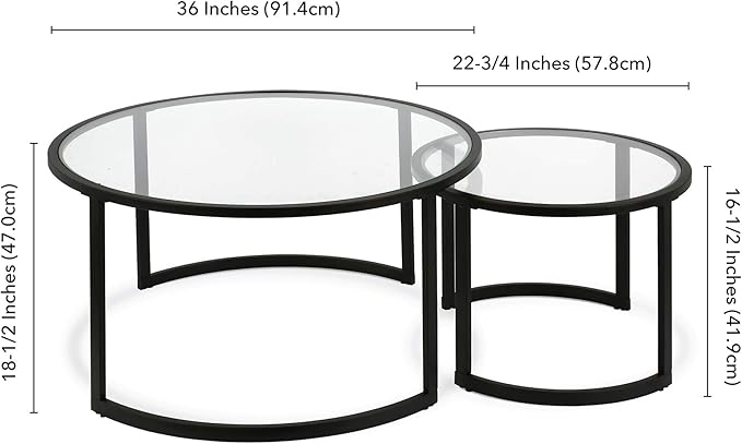 Mitera Round Nested Coffee Table in Blackened Bronze - Image 3