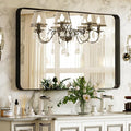 Bathroom Mirror 24x32 inch, Modern Round Corner Bathroom Vanity Mirror by VooBang