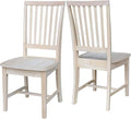 Set of 2 Mission Side Chairs 39.2"H, Solid Parawood Kitchen Dining Furniture by InternationalConcepts