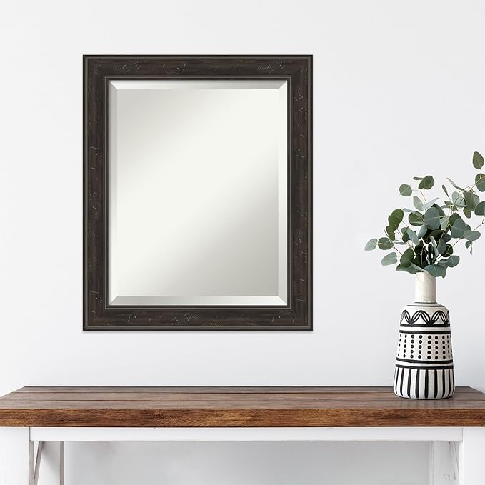 Amanti Art Brown Wall Mirror 24x20 Shipwreck Greywash Narrow Rectangle Bathroom - Image 4