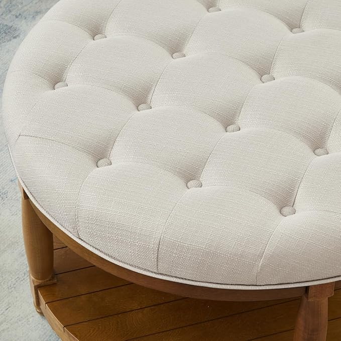 24KF Upholstered Round Coffee Table - Image 5