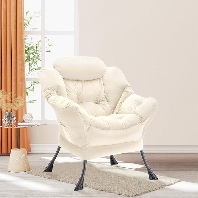 Lazy Chair Thick Padded, Comfy Velvet Accent Lounge Chair - Image 2