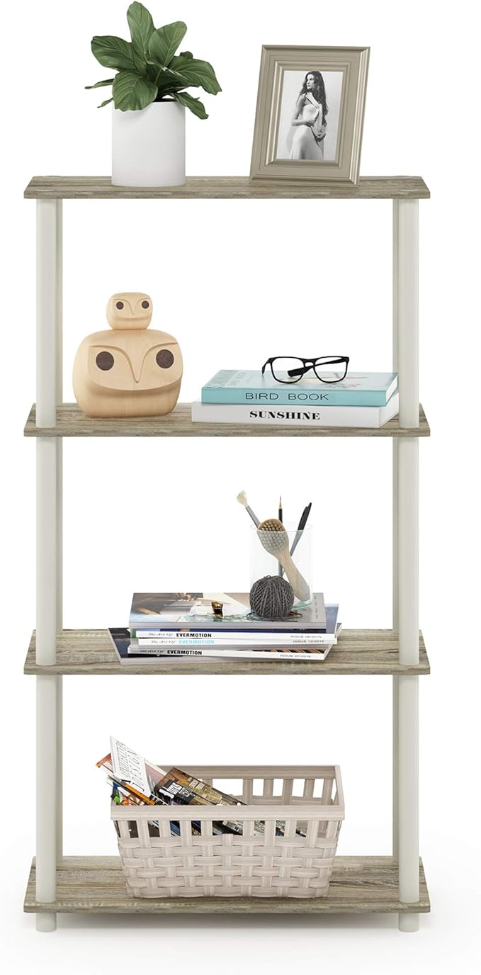Furinno Turn-N-Tube 4-Tier Multipurpose Shelf Display Rack, Round Tubes - Image 4