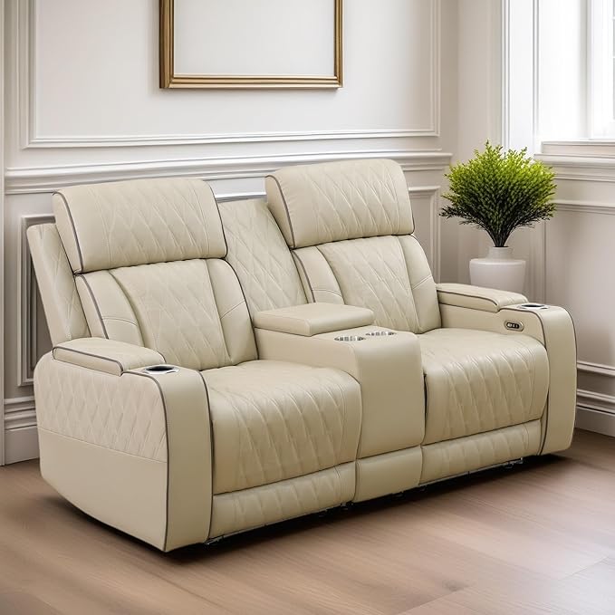 Loveseat Recliner Sofa, Reclining Loveseat Leather Couch - Image 3