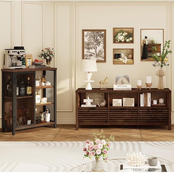 BON AUGURE Coffee Bar Cabinet for Home Liquor, Small Storage Cabinet for - Image 6