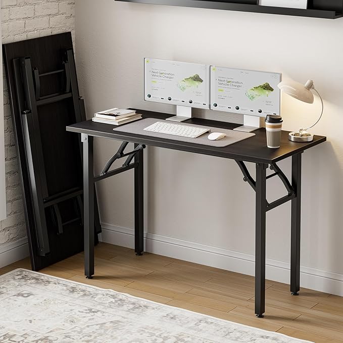 Frylr Small Folding Computer Desk – Portable 43.3 Inch Foldable Laptop Table by Frylr