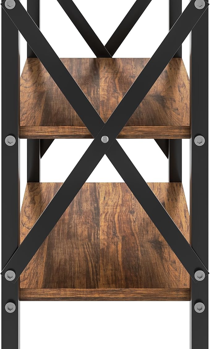 VECELO End Table, Bedside Table, X-Design Reinforced Nightstands, Side Table - Image 9