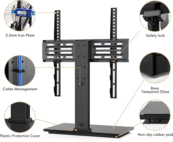 FITUEYES Universal TV Mount Stand Table Top TV Stand - Image 4