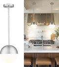 LMS Brushed Nickel Pendant Lights Kitchen Island, Adjustable Hanging Lighting by LMS