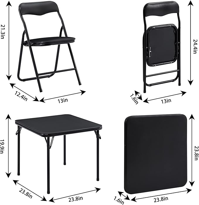 VECELO Kids Folding Activity Table and Chair Set, - Image 2