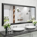 Amorho Black Bathroom Mirror, 72X32 Inch Thick Metal Framed Wall Mirrors by Amorho