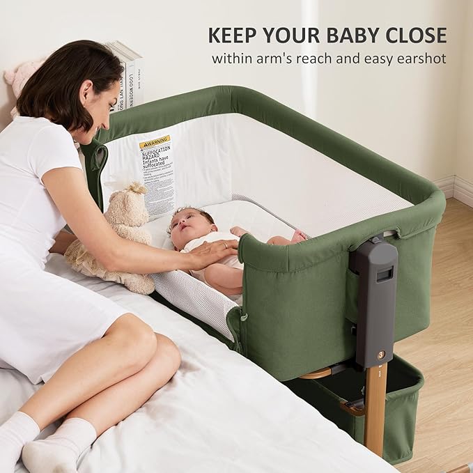 3 in 1 Baby Bassinet, Rocking Bassinet, Bedside Bassinet, 6-Height Adjustable - Image 2