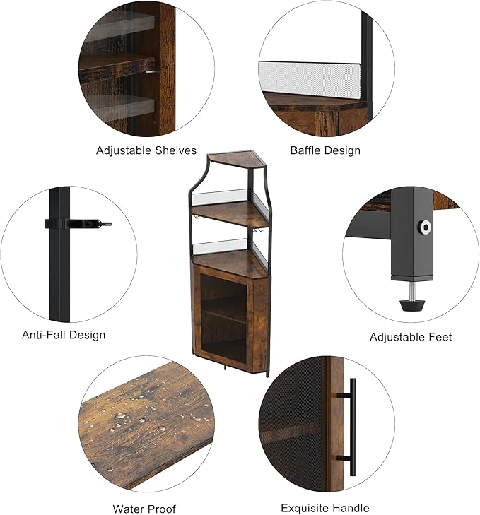 GarveeHome Corner Wine Cabinet - Image 6