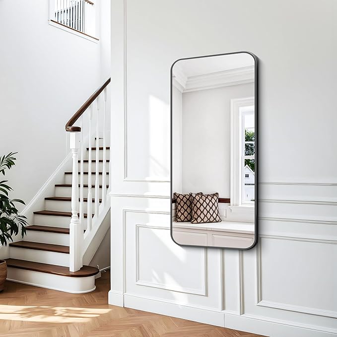 BONEWEI 24x48 inch Bathroom Mirror, Wall Mounted Bathroom Frame Vanity Mirror - Image 4