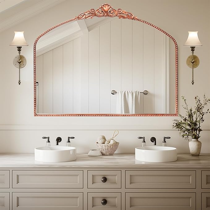 G-LEAF Vintage Baroque Mirror 40"X30", Victorian Antique Farmhouse Mirror - Image 3