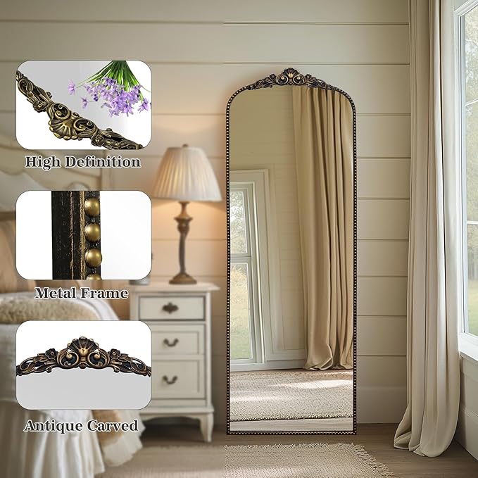 G-LEAF Vintage Baroque Mirror 22"X65", Victorian Antique Farmhouse Mirror - Image 4
