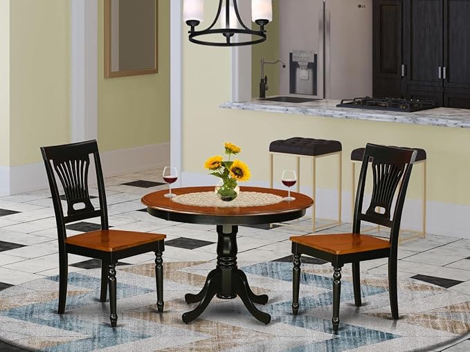 East West Furniture HLPL3-BCH-W 3 Piece Kitchen Table & Chairs Set Contains a - Image 7