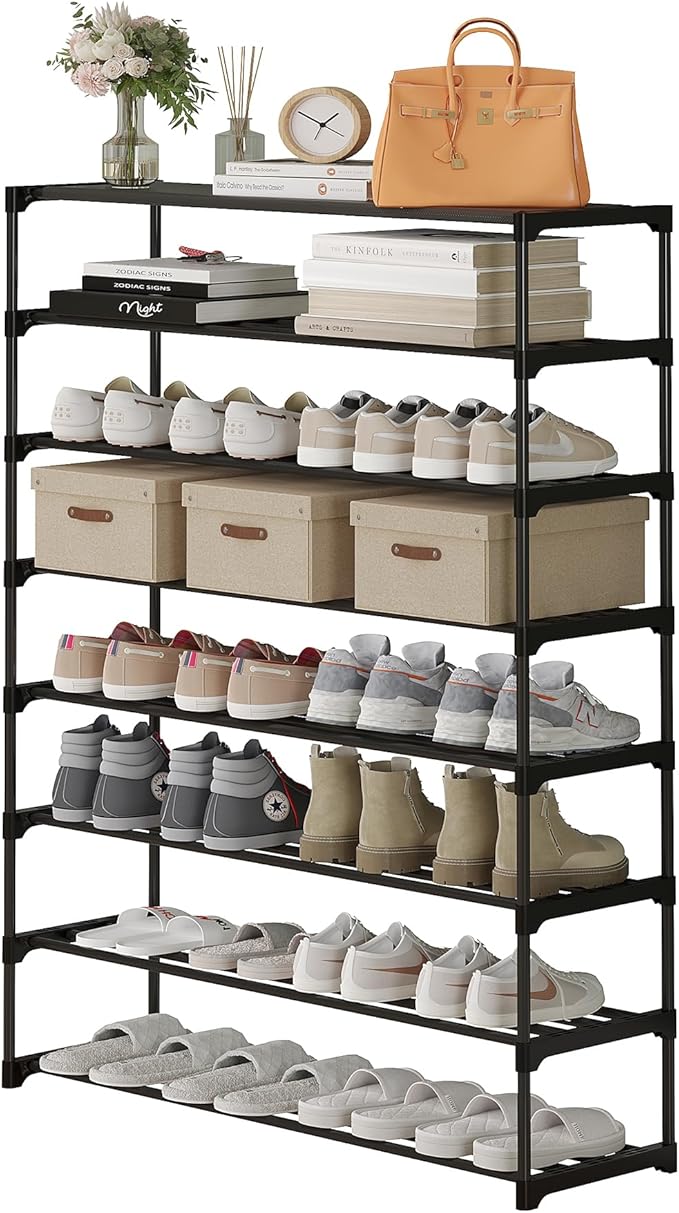 Calmootey 8-Tier Shoe Rack, Tall Large Capacity 40 Pairs Shoes Storage Organizer - Image 4