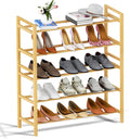 Haddockway Bamboo Shoe Rack for Closet, Free Standing Shoe Organizer by Haddockway