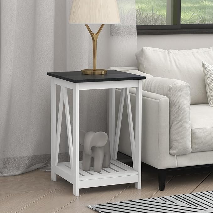 Farmhouse Square End Table, Accent Side Table - Image 6