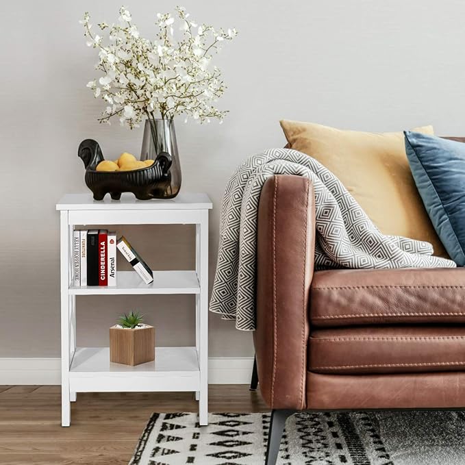 VECELO Modern Nightstands X-Design Side End Table Night Stand - Image 4