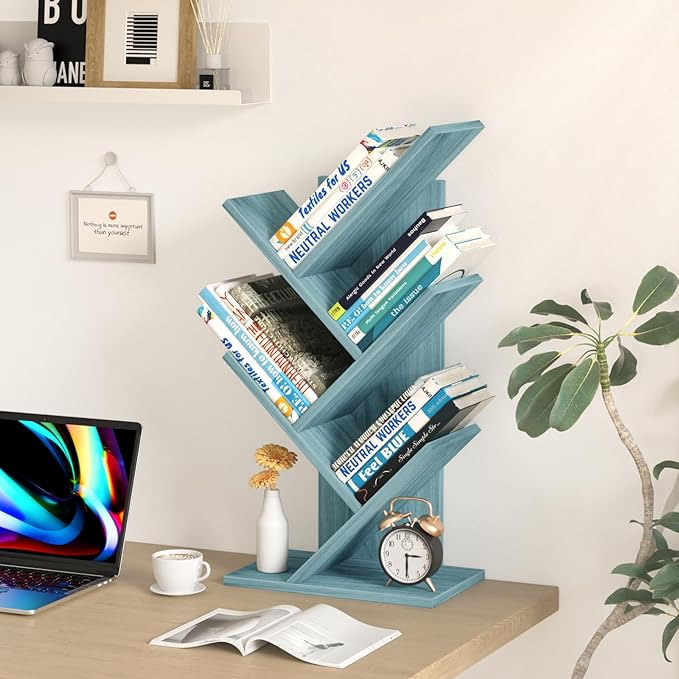 5 Tier Tree Book Shelf, Small Desktop Bookshelf - Image 4