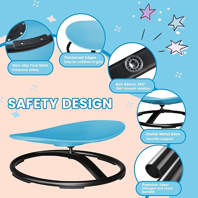 21" L × 19" W Large Size Spinning Chair - Image 5