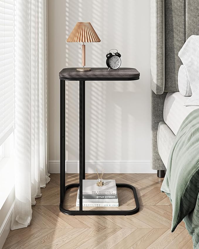 C Shaped End Table, 27 Inches High Small Side Table - Image 5