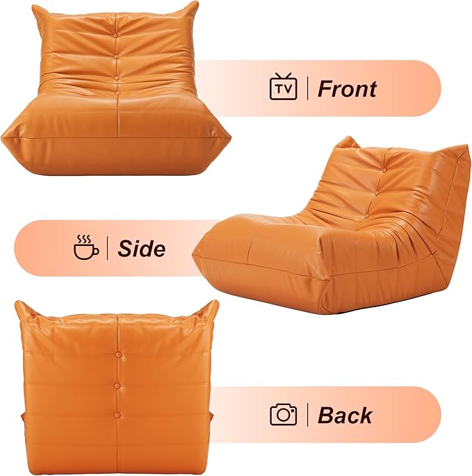 Hobestluk Giant Bean Bag Chair Lazy Floor Sofa, Memory Foam Fireside Sofa - Image 8