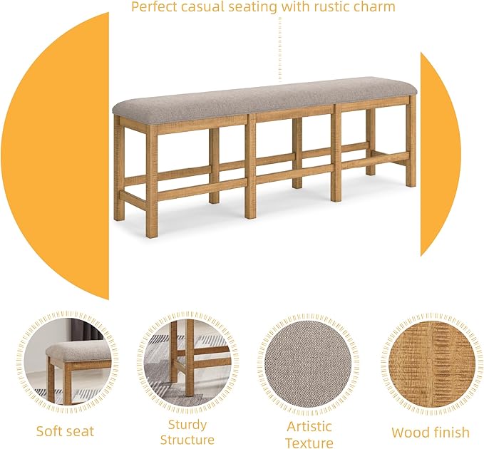Signature Design by Ashley Havonplane 72" Counter Height Dining Bench - Image 6