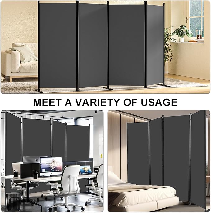 Room Divider 3-Panel Privacy Screen, Portable Screen Steel Frame - Image 4