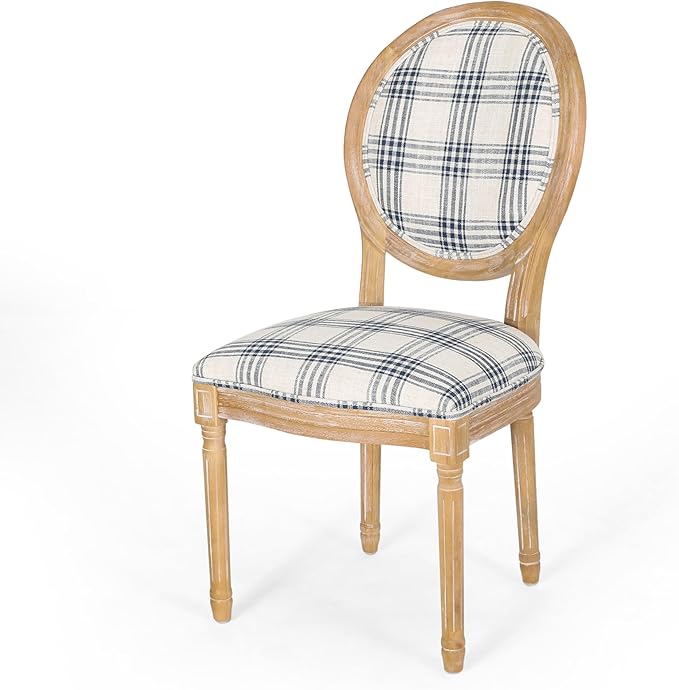 Christopher Knight Home Phinnaeus Dining Chair Set, Dark Blue Plaid + Light - Image 6