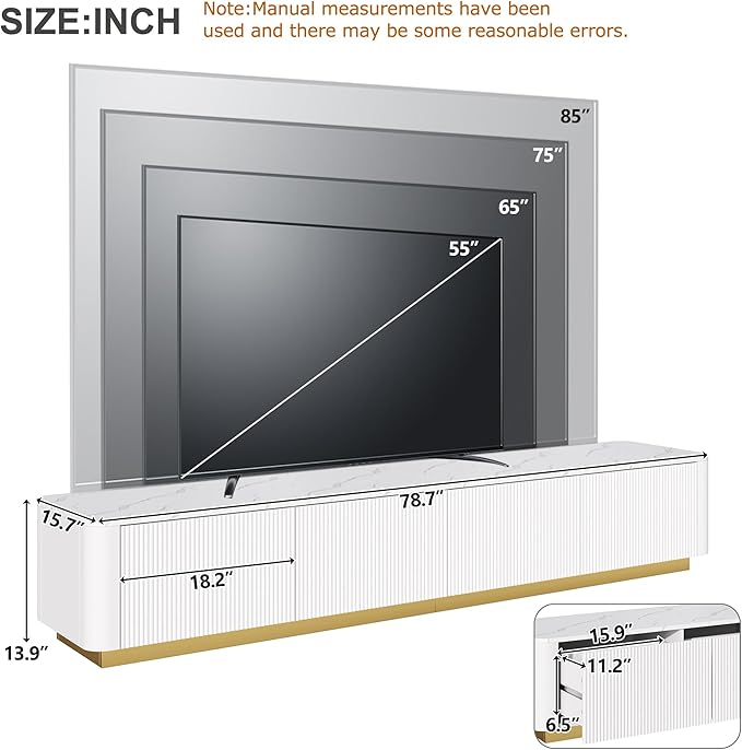 Merax Modern Fluted TV Stand Consoles - Image 7