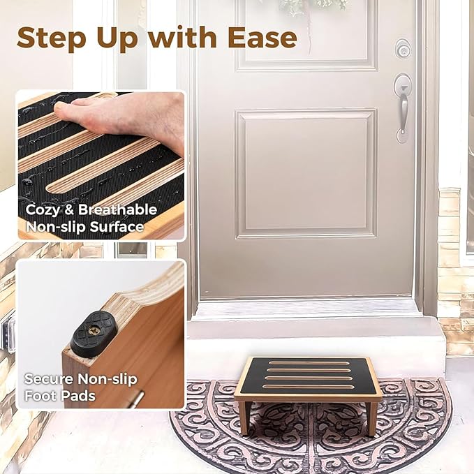 StrongTek 5" High Wooden Bed Step Stool - Image 3