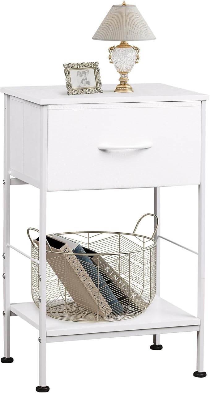 WLIVE White Nightstand, Night Stand by WLIVE