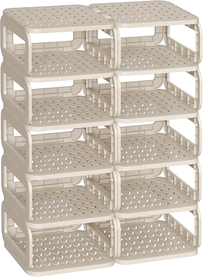 SONGMICS Shoe Rack, Shoe Organizer, 12 Shelves, Shoe Storage, Narrow Shoe Shelf - Image 7