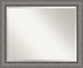 Amanti Art Grey Wall Mirror 27x33 Burnished Concrete Rectangle Bathroom Mirror by AmantiArt