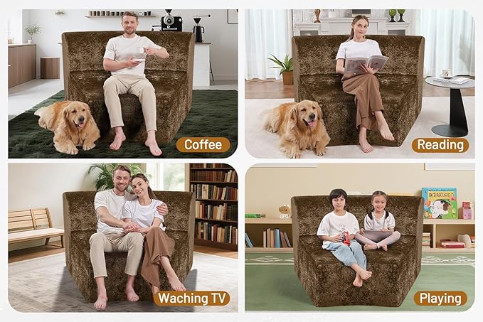 Homguava Modular Sectional Sofa, Memory Foam Couch Single Sofa Chair - Image 5