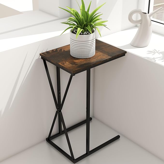 Manora TV Dinner Tray Table, C Shaped End Table - Image 6